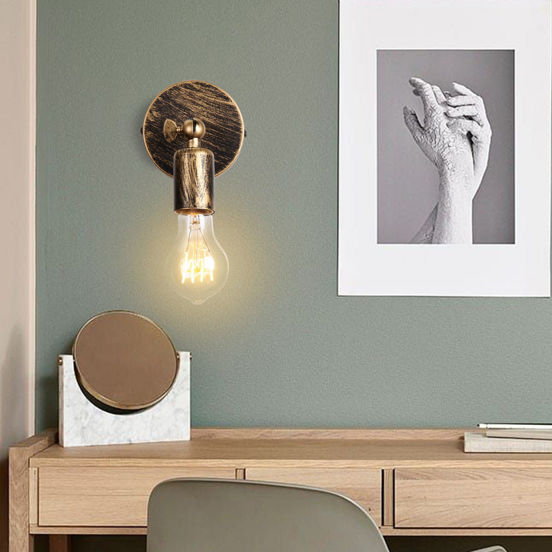 Vintage Retro fali lámpa Lámpa éjjeli lámpához Hálószoba padlás folyosó Lépcső Lakásdekoráció Vas beltéri E27 LED lámpatest