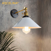 Vintage zidna lampa, unutarnja rasvjeta, zidna svjetiljka s prekidačem, retro grudnjak, crno-bijela navlaka, noćne lampe, E27, za dom i trgovinu