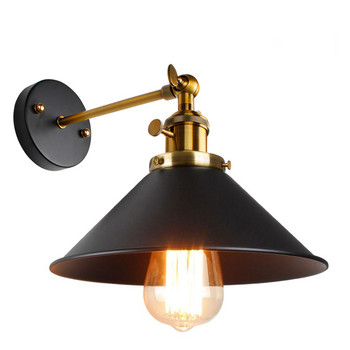 Винтидж стенна лампа, вътрешно осветление, стенна лампа с копче, ретро сутиена, черно-бяло покритие, нощни лампи, E27, за дома и магазина