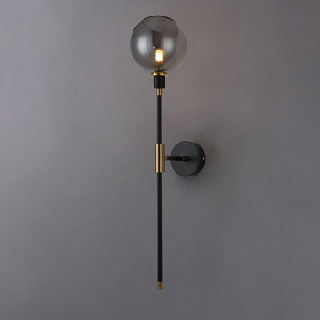 Модерна стенна лампа Стъклена топка Led скандинавско осветление на коридора Аплици за всекидневна Спалня Кабинет Интериор Лампа за домашен декор