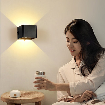Сензор USB Безжична стенна нощна лампа LED акумулаторна стенна лампа Човешко тяло за нощно шкафче Спалня Коридор