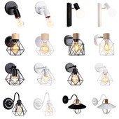 Vintage LED fali lámpa Retro loft ipari fali lámpa E27 vaskalickás lámpaernyő, modern beltéri, éjjeli világítású pálcalámpa