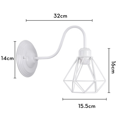 Vintage LED fali lámpa Retro loft ipari fali lámpa E27 vaskalickás lámpaernyő, modern beltéri, éjjeli világítású pálcalámpa