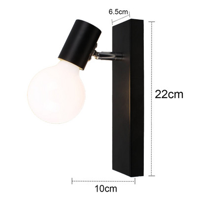 Vintage LED fali lámpa Retro loft ipari fali lámpa E27 vaskalickás lámpaernyő, modern beltéri, éjjeli világítású pálcalámpa