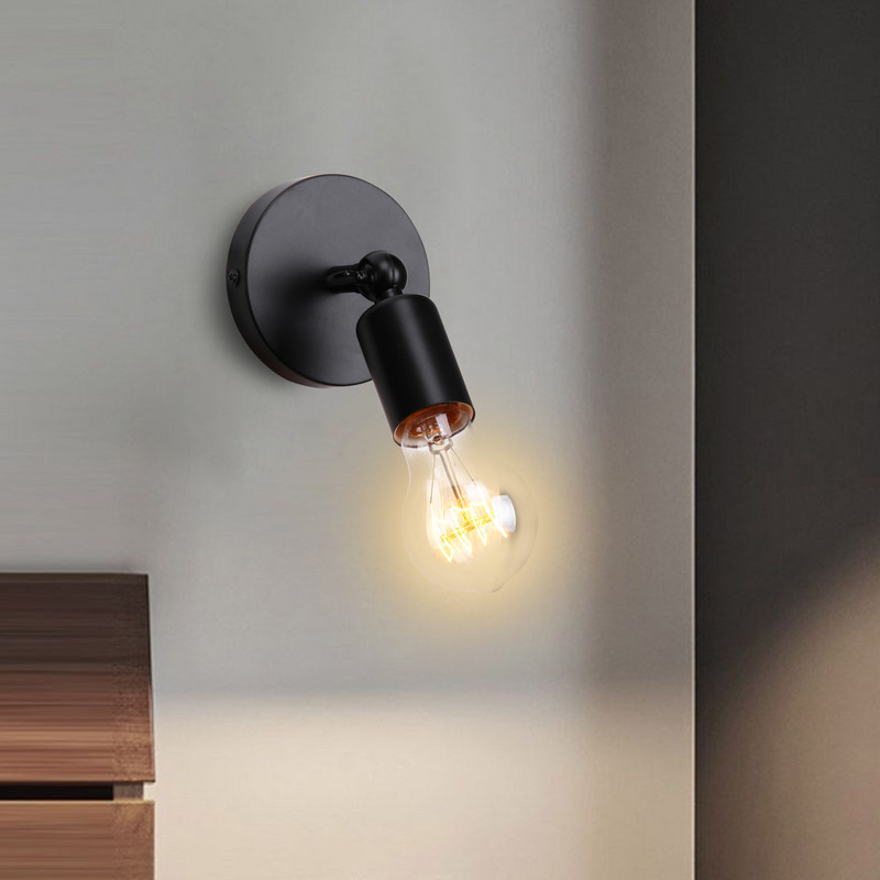 Vintage LED fali lámpa Retro loft ipari fali lámpa E27 vaskalickás lámpaernyő, modern beltéri, éjjeli világítású pálcalámpa