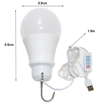 Λάμπα USB Φωτιστικό LED Κάμπινγκ Φορητά Φανάρια 5V Bulb Μικρές λάμπες βιβλίου Φως με κουμπί διακόπτη Νυχτερινή λάμπα έκτακτης ανάγκης σπιτιού για