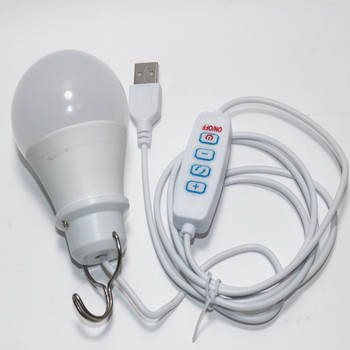 USB крушка LED светлина Къмпинг Преносими фенери 5V крушка Малки лампи за книги Светлина с бутон за превключване Домашна аварийна нощна лампа за