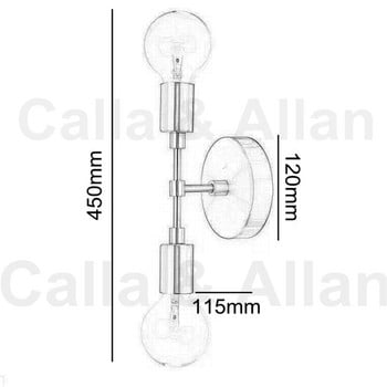 Έγχρωμο Βουρτσισμένο Μεταλλικό Ποιότητα Beside Light Sconce Διακόσμηση σπιτιού Minimalist Creative Διπλό Επιτοίχιο φωτιστικό LED Φωτιστικό