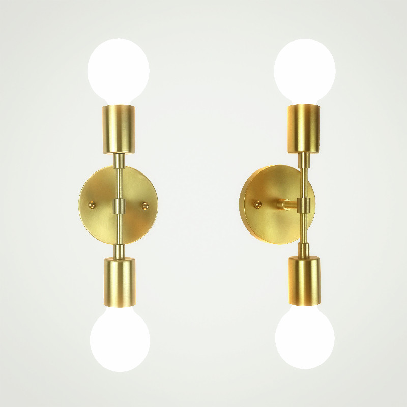 Színes szálcsiszolt fém minőség villanylámpa mellett Lakberendezés Minimalista Kreatív dupla fejű fali lámpa LED lámpatest