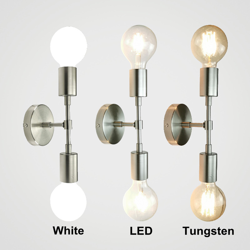 Színes szálcsiszolt fém minőség villanylámpa mellett Lakberendezés Minimalista Kreatív dupla fejű fali lámpa LED lámpatest