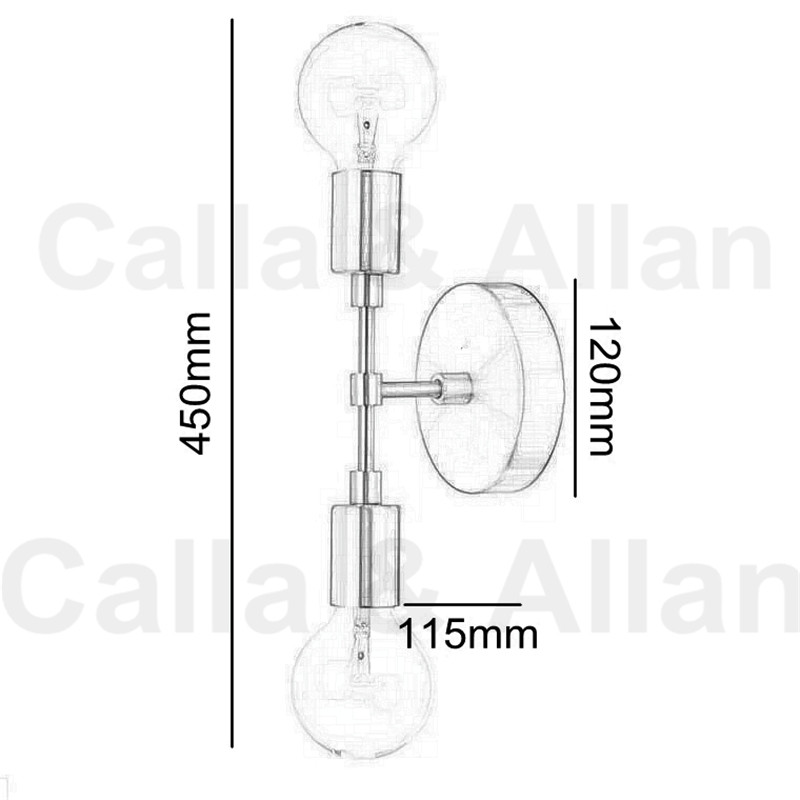 Színes szálcsiszolt fém minőség villanylámpa mellett Lakberendezés Minimalista Kreatív dupla fejű fali lámpa LED lámpatest