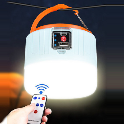Соларна LED къмпинг лампа USB акумулаторна крушка Външни светлини за палатка Преносим авариен фенер за барбекю Нощен пазар за туризъм