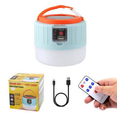 Päikeseenergia LED matkalamp USB laetav pirn välistelgi tuled kaasaskantav hädaabi latern grillmatkamise ööturu jaoks