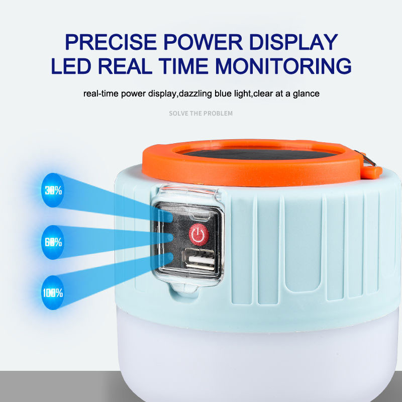 Päikeseenergia LED matkalamp USB laetav pirn välistelgi tuled kaasaskantav hädaabi latern grillmatkamise ööturu jaoks