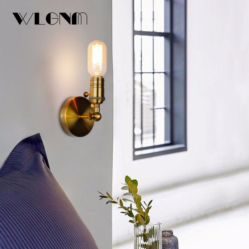 Beltéri világítás Retro fali lámpák Vintage fali lámpák padlás E27 izzóhoz Vas Retro lakberendezési világítótestek lámpatestek