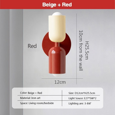Nordic LED fali lámpák Modern minimalista krémszínű dupla fejes lámpák nappaliba, hálószobába, dolgozószobába, beltéri dekorációhoz