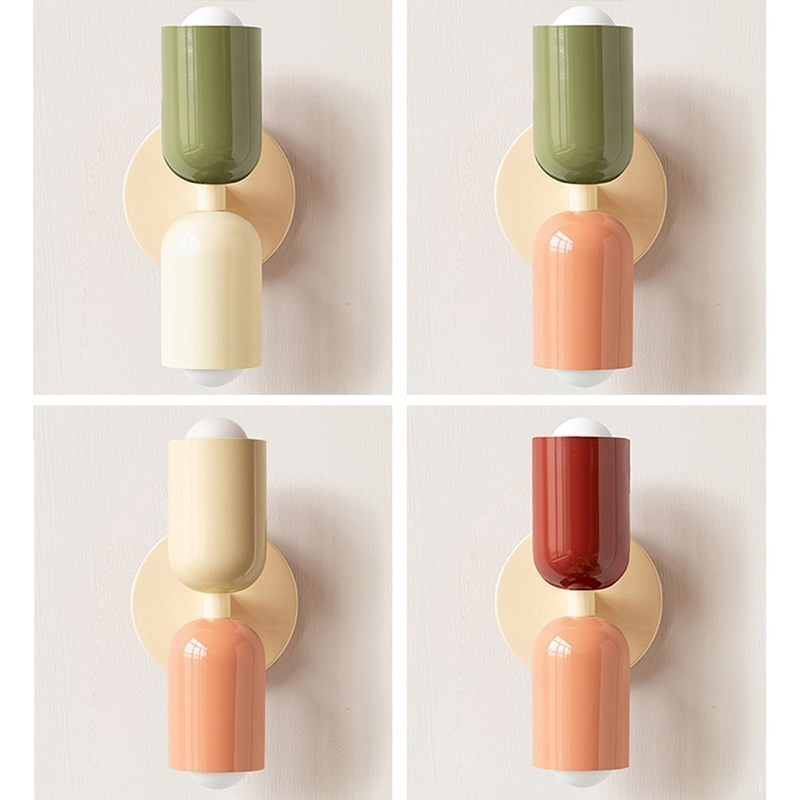 Nordic LED fali lámpák Modern minimalista krémszínű dupla fejes lámpák nappaliba, hálószobába, dolgozószobába, beltéri dekorációhoz