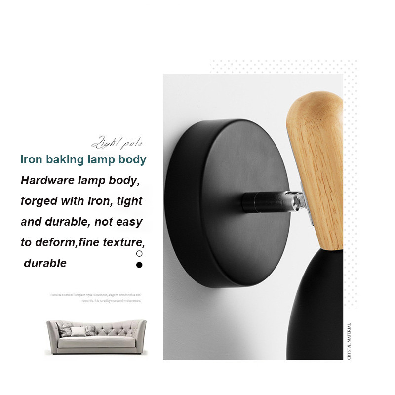 Ξύλινα φωτιστικά τοίχου Φωτιστικό τοίχου κομοδίνου Απλίκα τοίχου κρεβατοκάμαρας για κουζίνα Εστιατόριο Μοντέρνο φωτιστικό τοίχου Nordic E27 Διακόσμηση σπιτιού