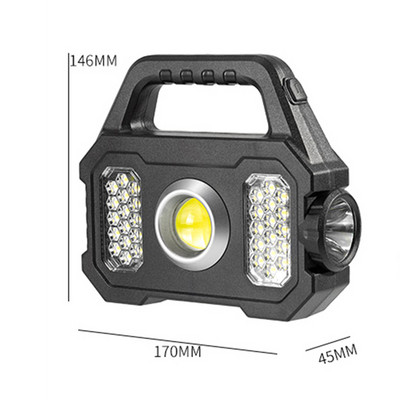 6 pārnesumu uzlādējama lampa, ūdensnecaurlaidīga pārnēsājama kempinga laterna saules USB kempinga gaismas pārnēsājams lukturītis āra 500LM
