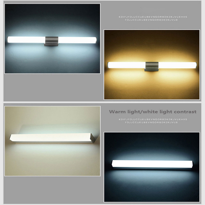 Lămpi moderne cu LED-uri de perete pentru baie oglindă 12W 16W 22W AC85-265V AcrylicTube Applique pentru machiaj Corpuri de iluminat