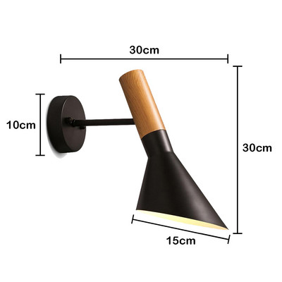 Ziemeļvalstu koka sienas apgaismojums guļamistabas naktslampa melna moderna E27 ejas kāpnes LED mājas griestu apgaismojums lampa viesistabas dekors