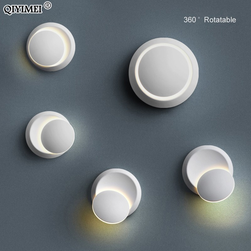 Seinavalgustid Must-valge korpus magamistoa elutuppa 90-260V seinavalgusti siseruumides olev LED-seinalamp pööratav kaetud metallist 5W LED-lambid