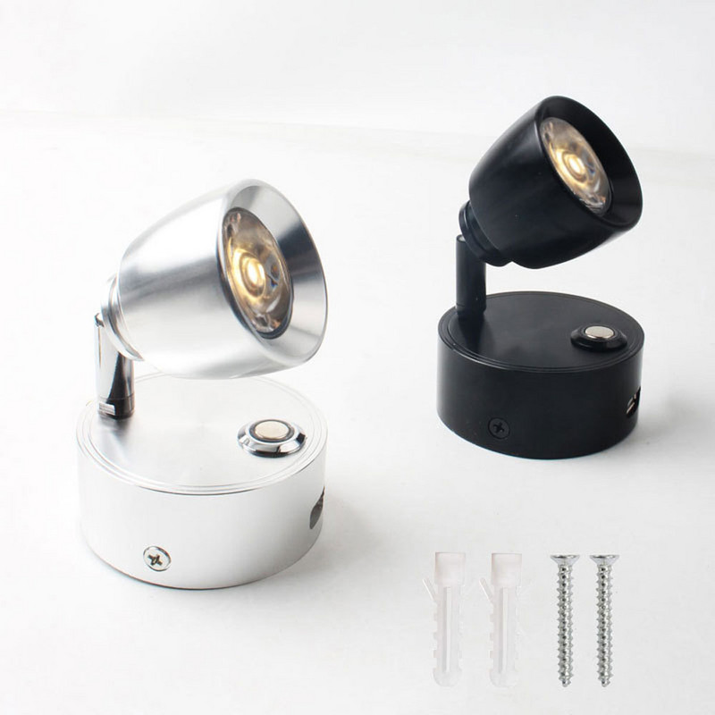 Lampă de perete LED de 3W Lumină de lectură reglabilă la atingere fără trepte cu interfață de încărcare USB, folosită pentru autocaravane, bărci, iahturi DC12V 24V