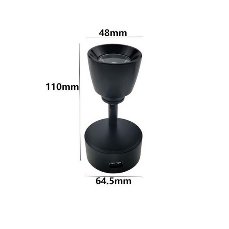 Lampă de perete LED de 3W Lumină de lectură reglabilă la atingere fără trepte cu interfață de încărcare USB, folosită pentru autocaravane, bărci, iahturi DC12V 24V