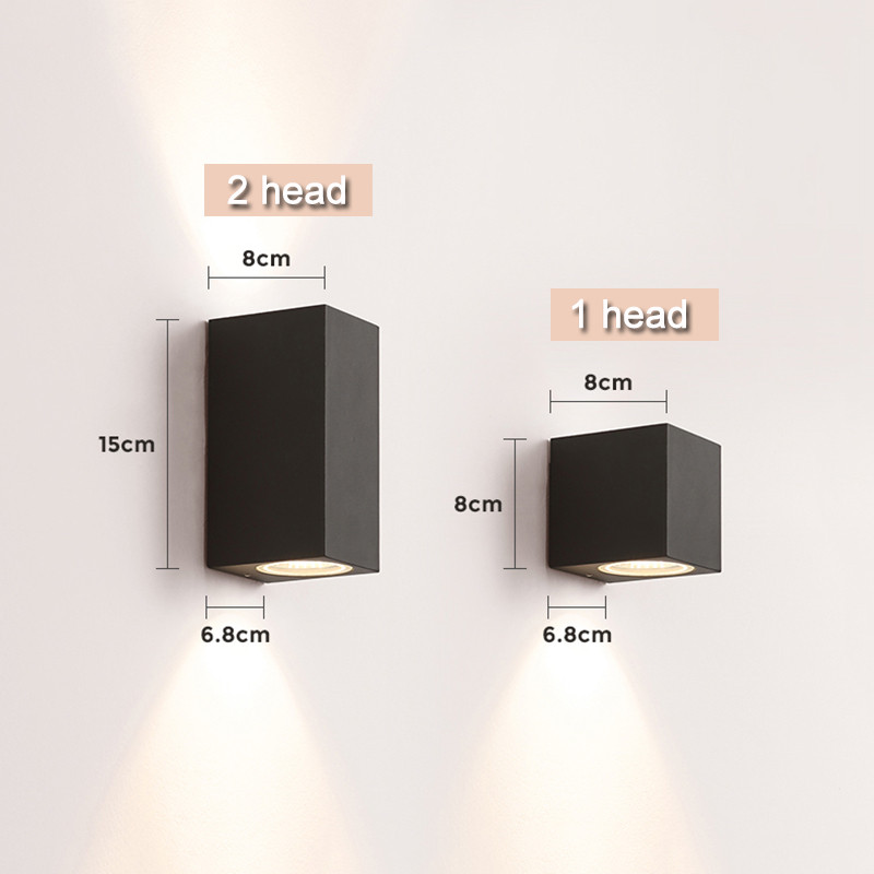 IP65 Vízálló beltéri kültéri Led fali világítás lefelé LED GU10 Led fali lámpa, felületre szerelt kocka kerti veranda lámpa