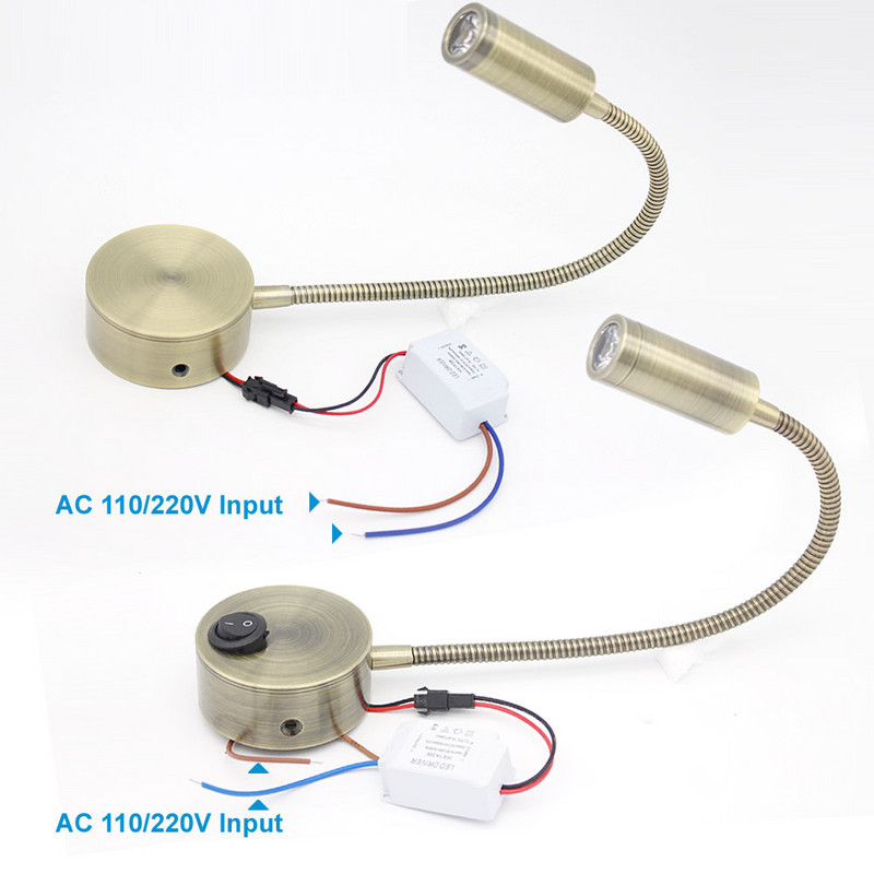 Fali lámpa Hálószoba olvasáshoz Modern led fali villanylámpa kapcsolóval Éjjeli ágy fali lámpák nappaliba Rögzített Pared