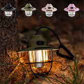 Vintage metalne viseće svjetiljke za kampiranje 2000mAh prijenosne vrtne led svjetiljke s baterijskim napajanjem USB punjive svjetiljke za vanjski šator