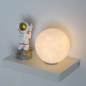 Μοντέρνο LED φωτιστικό τοίχου Φωτιστικό κρεβατοκάμαρας σαλονιού Φόντο τοίχου Ατμόσφαιρα φωτιστικό Moon Astronaut Παιδικά φωτιστικά δωματίου