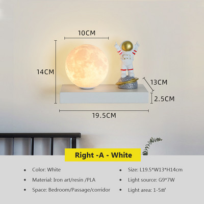 Lampă de perete modernă cu LED Lampă de noptieră pentru dormitor Lampă de atmosferă de perete de fundal pentru camera de zi Astronaut Lună Lămpi de cameră pentru copii