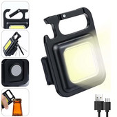 Lanternă mică, mini LED, lantern reîncărcabil COB, lumină de lucru cu LED, lumină de buzunar portabilă, pentru camping, drumeții, lanternă COB