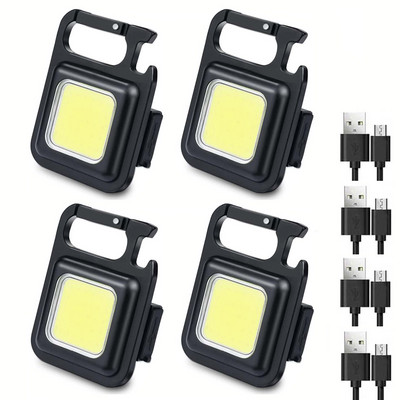 Lanternă mică, mini LED, lantern reîncărcabil COB, lumină de lucru cu LED, lumină de buzunar portabilă, pentru camping, drumeții, lanternă COB