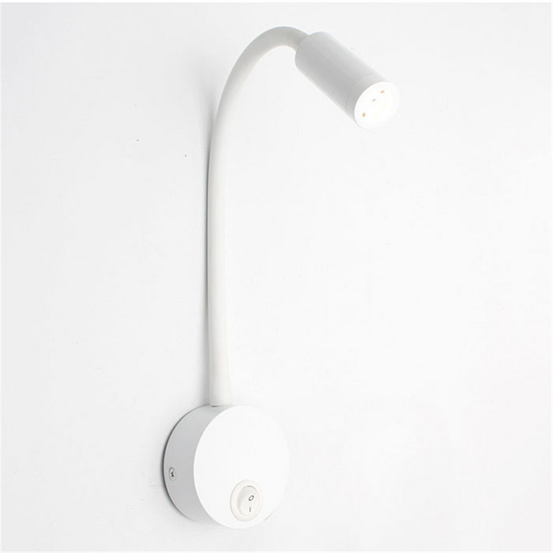 Lumină de lectură cu montare pe perete, negru argintiu, alb, cu port de încărcare USB, 4000K, 3W, cu comutator de noptieră, lampă de perete cu gât de gâscă flexibil