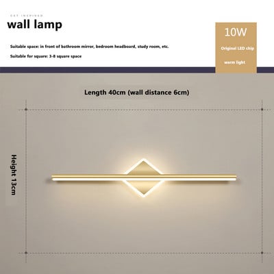 Oglindă cu LED modernă Lampă de perete cu LED montată pe perete Nordic simplu Oglindă pentru baie de hotel Lampă de perete pentru dressing de lux Lampă de machiaj