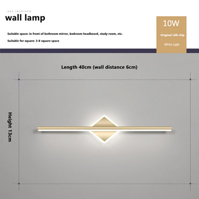 Oglindă cu LED modernă Lampă de perete cu LED montată pe perete Nordic simplu Oglindă pentru baie de hotel Lampă de perete pentru dressing de lux Lampă de machiaj