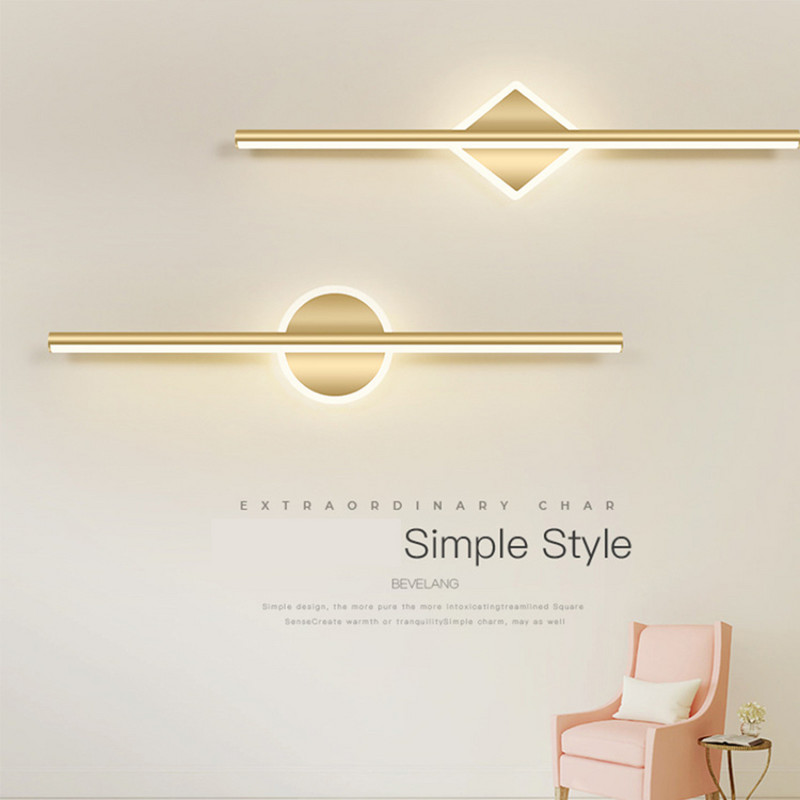 Oglindă cu LED modernă Lampă de perete cu LED montată pe perete Nordic simplu Oglindă pentru baie de hotel Lampă de perete pentru dressing de lux Lampă de machiaj