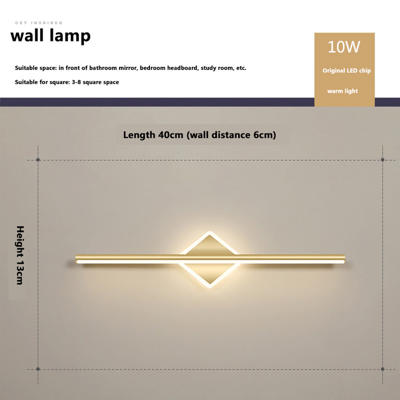 Oglindă cu LED modernă Lampă de perete cu LED montată pe perete Nordic simplu Oglindă pentru baie de hotel Lampă de perete pentru dressing de lux Lampă de machiaj