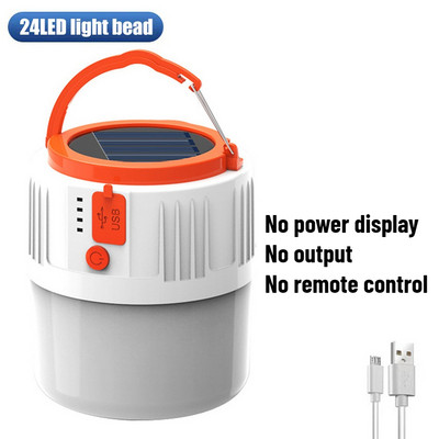 Lumină solară LED V65 pentru camping Bec reîncărcabil prin USB pentru lampă pentru cort în aer liber Lanterne portabile Lanternă pentru drumeții de urgență