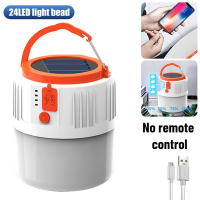 Lumină solară LED V65 pentru camping Bec reîncărcabil prin USB pentru lampă pentru cort în aer liber Lanterne portabile Lanternă pentru drumeții de urgență