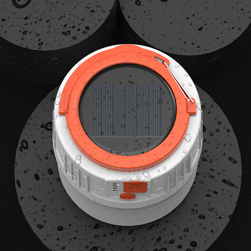 Lumină solară LED V65 pentru camping Bec reîncărcabil prin USB pentru lampă pentru cort în aer liber Lanterne portabile Lanternă pentru drumeții de urgență