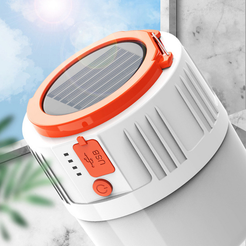Lumină solară LED V65 pentru camping Bec reîncărcabil prin USB pentru lampă pentru cort în aer liber Lanterne portabile Lanternă pentru drumeții de urgență