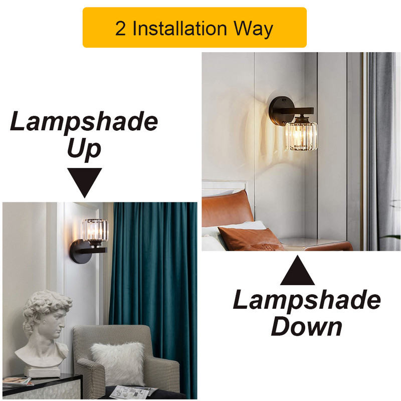 Fali lámpa Kristály fényszóró Hálószoba Posztmodern nappali Kreatív folyosó Nordic lépcsők Mennyezeti lámpa Folyosó szoba Lámpák