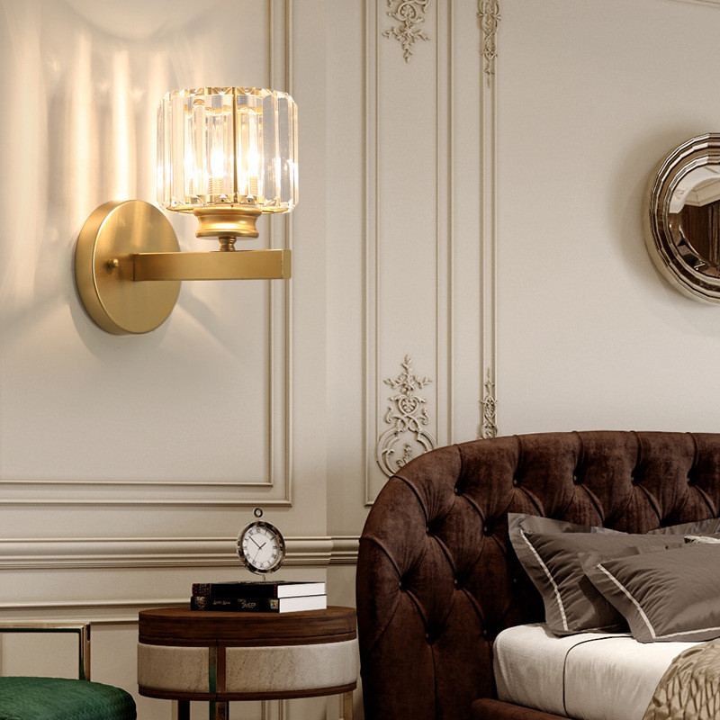 Fali lámpa Kristály fényszóró Hálószoba Posztmodern nappali Kreatív folyosó Nordic lépcsők Mennyezeti lámpa Folyosó szoba Lámpák