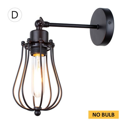 Lampă de perete industrială de epocă, lumină de perete americană pentru mansardă, abajur simplu, E27, aplice de protecție pentru cușcă, pentru magazinul de restaurant pe coridor