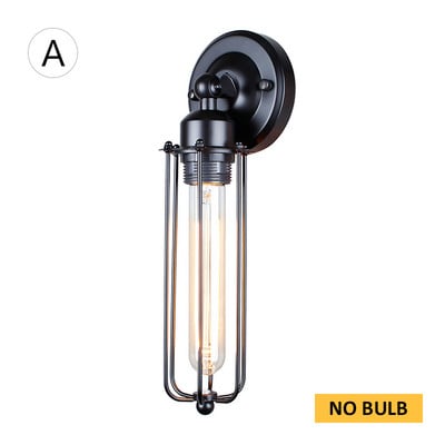 Lampă de perete industrială de epocă, lumină de perete americană pentru mansardă, abajur simplu, E27, aplice de protecție pentru cușcă, pentru magazinul de restaurant pe coridor