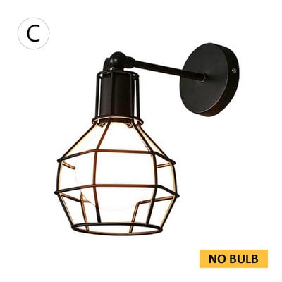 Lampă de perete industrială de epocă, lumină de perete americană pentru mansardă, abajur simplu, E27, aplice de protecție pentru cușcă, pentru magazinul de restaurant pe coridor