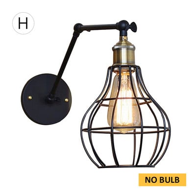 Lampă de perete industrială de epocă, lumină de perete americană pentru mansardă, abajur simplu, E27, aplice de protecție pentru cușcă, pentru magazinul de restaurant pe coridor